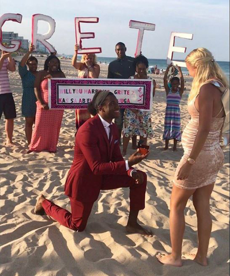 Robert Griffin III proposed Grete Šadeiko to be his wife during her baby shower.
